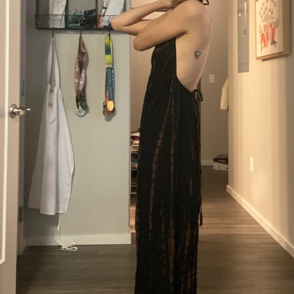 Beachy Boho Bali Maxi Dress | Black Tie Dye | Size S - Picture 5 of 5